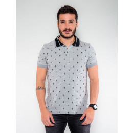 Camisa Polo Atacado Estampada Masculina Revanche Coqueiros Branco Frente