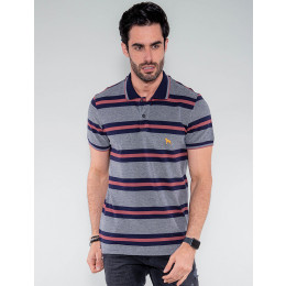 Camisa Polo Atacado Listras  Masculina Revanche Paquistão Mescla Mostarda Frente