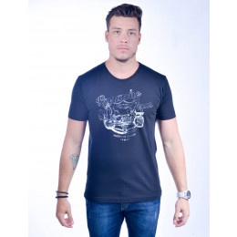 Camiseta Atacado Estampada Masculino Revanche American Class Preta Frente