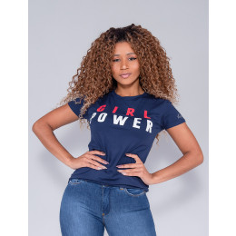 Camiseta Atacado Girl Power Feminina Revanche Therese Preto Frente