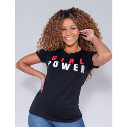 Camiseta Atacado Girl Power Feminina Revanche Therese Preto Frente