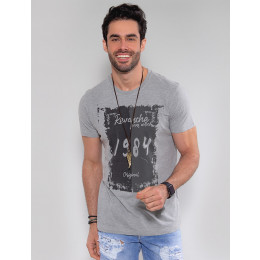 Camiseta Atacado Masculina Revanche África do Sul Cinza Frente