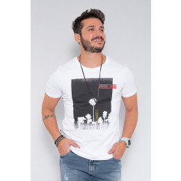 Camiseta Atacado Masculina Revanche Jesper Branco Frente