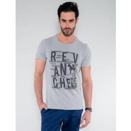 Camiseta Atacado Masculina Revanche Lesoto Mescla Frente