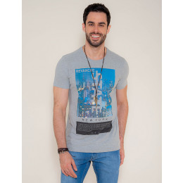 Camiseta Atacado Silk Masculina Revanche State Mescla Frente