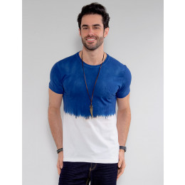 Camiseta Básica Atacado Tie Dye Masculina Revanche Cyril Azul Frente