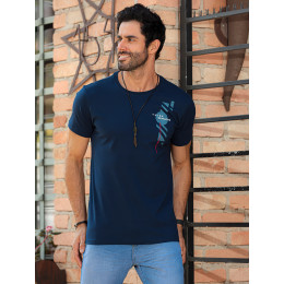 Camiseta estampada atacado masculino Revanche Kobarid Preto