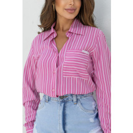 Chemise listrada com bolso atacado feminina Revanche Axixá Verde