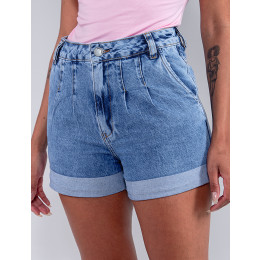 Shorts Jeans Atacado Feminino Revanche Taillefer Azul Detalhe