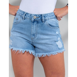 Shorts Jeans Atacado Feminino Revanche Asante Azul Frente