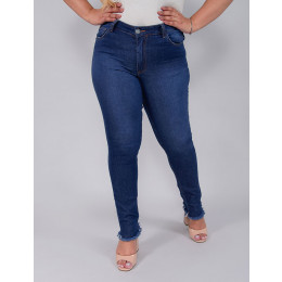 Calça Jeans Atacado Cigarrete Plus Size Feminina Revanche Dieudonné Azul Frente