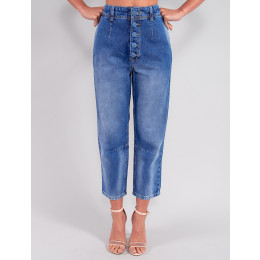 Calça Jeans Atacado Slouchy Feminina Revanche Gemma Azul Frente