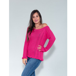 Blusa Tricot Atacado Feminina Revanche Jeanitta Off White Frente