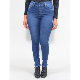 Calça Jeans Atacado Cigarrete Feminina Revanche Nathalia Azul Frente