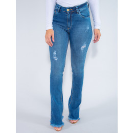 Calça Jeans Atacado Flare Feminina Revanche Orane Azul Frente