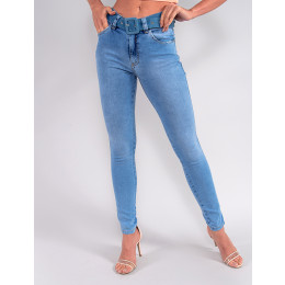 Calça Jeans Atacado Cigarrete Feminina Revanche Renee Azul Frente