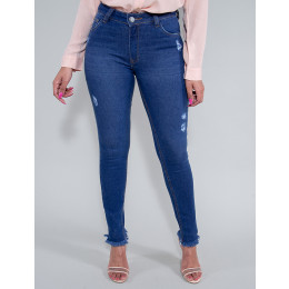 Calça Jeans Atacado Cigarrete Feminina Revanche Slania Azul Frente