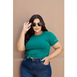 Blusa Baby Look Basica Curvy Atacado Feminina Revanche Zadar Preto