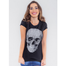 Camiseta Atacado Caveira Feminina Revanche Eslovénia Branco Frente