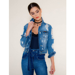 Jaqueta sales jeans detonada