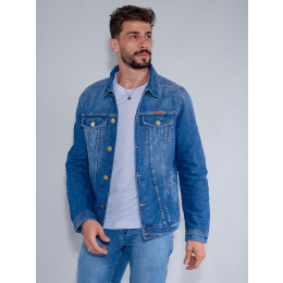 Jaqueta Jeans Básica Atacado Masculina Revanche Leonardo Azul