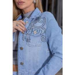 Jaqueta Jeans Com Pedraria Atacado Feminina Revanche Januária