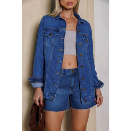 Jaqueta Jeans Max Com Bolso Embutido Atacado Feminina Revanche Goianira