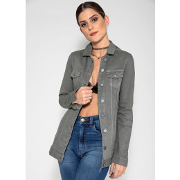 Jaqueta sarja cheap verde feminina