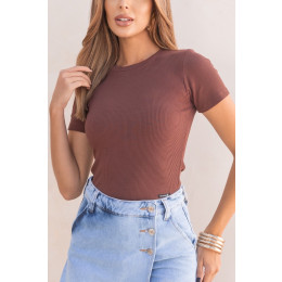 Blusa Cropped Canelado Atacado Feminina Revanche Gibara Preto