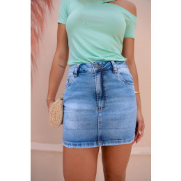 Mini Saia Jeans Atacado Feminina Revanche Iranduba