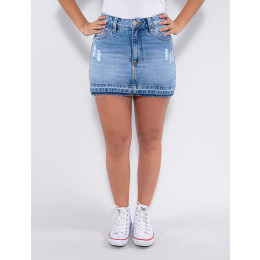 Saia Jeans Atacado Feminina Revanche Loulou Azul Frente