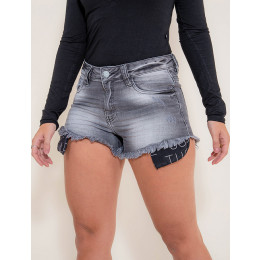Shorts Jeans Atacado Black Feminino Revanche Jacarta Frente