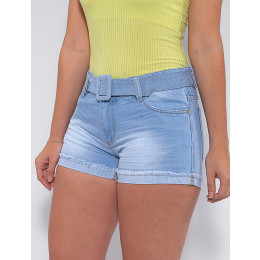 Shorts Jeans Atacado Boyfriend Feminino Revanche Lucile Azul Frente Detalhe