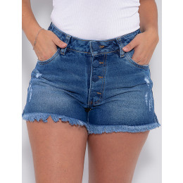 Shorts Jeans Atacado Feminina Revanche Lorayne Azul Detalhe Frente