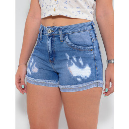 Shorts Jeans Atacado Feminino Revanche Francine Azul Detalhe