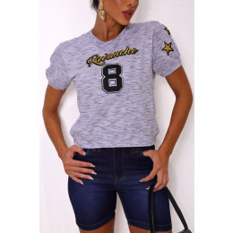 T-Shirt Cropped Com Aplique Bordado Atacado Feminina Revanche Ludhiana